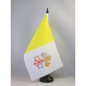 DRAPEAU DE TABLE VATICAN 21x14cm - PETIT DRAPEAUX DE BUREAU VATICAN 14 x 21 cm
