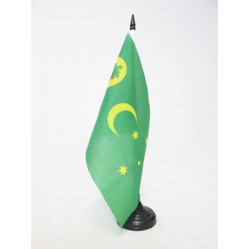 DRAPEAU DE TABLE Í?LES COCOS 21x14cm - PETIT DRAPEAUX DE BUREAU Í?LES KEELING 14 x 21 cm