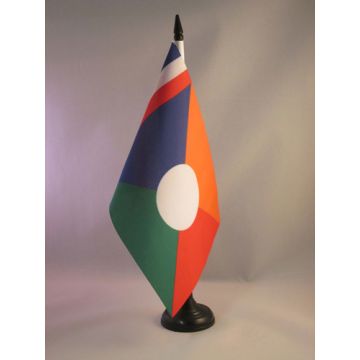 DRAPEAU DE TABLE LA RÉUNION 21x14cm - PETIT DRAPEAUX DE BUREAU RÉUNIONAIS - FRANCE 14 x 21 cm
