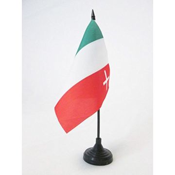 DRAPEAU DE TABLE CANTON DE NEUCHÍ?TEL 15x15cm - PETIT DRAPEAUX DE BUREAU NEUENBURG - NE SUISSE 15 x 15 cm