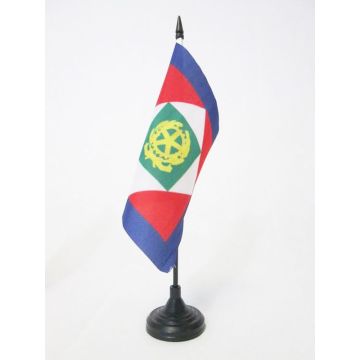 DRAPEAU DE TABLE PRÍ?SIDENT DE LA RÍ?PUBLIQUE ITALIENNE 15x15cm - PETIT DRAPEAUX DE BUREAU PRÍ?SIDENTIEL D\'ITALIE 15 x 15 cm