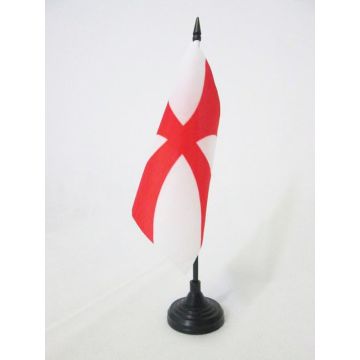 DRAPEAU DE TABLE TEMPLIERS ORDRE DU TEMPLE 15x15cm - PETIT DRAPEAUX DE BUREAU CROIX PATTEE ROUGE 15 x 15 cm