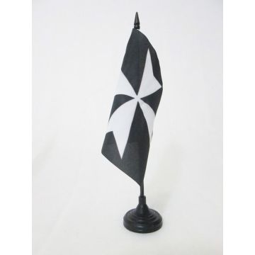 DRAPEAU DE TABLE ORDRE DES CHEVALIERS DE L\'HOPITAL DE SAINT JEAN DE JÍ?RUSALEM 15x15cm - PETIT DRAPEAUX DE BUREAU CATHOLIQUE 15 x 15 cm
