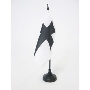 DRAPEAU DE TABLE ORDRE DE SAINTE-MARIE DES TEUTONIQUES 15x15cm - PETIT DRAPEAUX DE BUREAU CROIX ORDRE TEUTONIQUE 15 x 15 cm