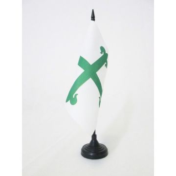 DRAPEAU DE TABLE ORDRE DE SAINT-BENOÍ?T Dâ??AVIZ 15x15cm - PETIT DRAPEAUX DE BUREAU CROIX FLEUR-DE-LYSÍ?E DE SINOPLE 15 x 15 cm