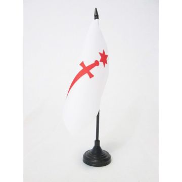DRAPEAU DE TABLE ORDRE DE SANTIAGO 15x15cm - PETIT DRAPEAUX DE BUREAU ORDRE DE SAINT-JACQUES DE L\'Í?PÍ?E 15 x 15 cm
