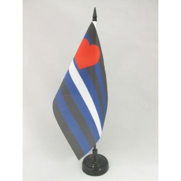 DRAPEAU DE TABLE ARC-EN-CIEL LEATHER 21x14cm - PETIT DRAPEAUX DE BUREAU BONDAGE - SM - ARC EN CIEL - RAINBOW 14 x 21 cm