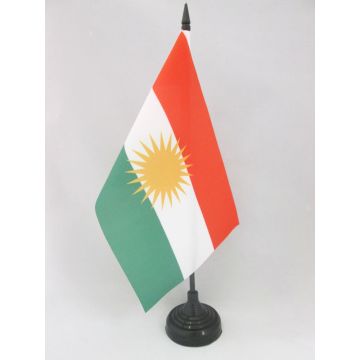 DRAPEAU DE TABLE KURDISTAN 21x14cm - PETIT DRAPEAUX DE BUREAU KURD 14 x 21 cm