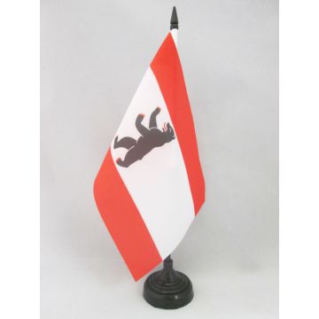DRAPEAU DE TABLE BERLIN 21x14cm - PETIT DRAPEAUX DE BUREAU BERLINOIS - ALLEMAGNE 14 x 21 cm