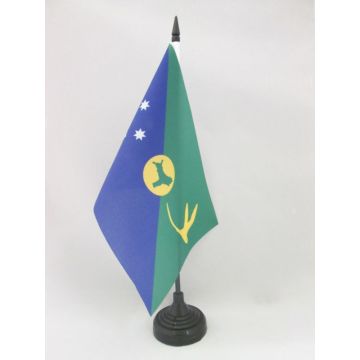 DRAPEAU DE TABLE ILE CHRISTMAS 21x14cm - PETIT DRAPEAUX DE BUREAU DE L\'ÎLE CHRISTMAS - AUSTRALIE 14 x 21 cm
