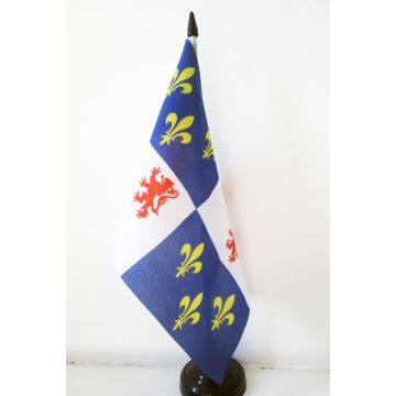 DRAPEAU DE TABLE PICARDIE 21x14cm - PETIT DRAPEAUX 14 x 21 cm PICARD - FRANCE - Bureau