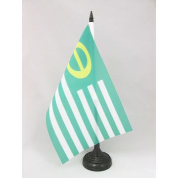 DRAPEAU DE TABLE ECOLOGISTE 21x14cm - PETIT DRAPEAUX DE BUREAU ÉCOLOGIQUE - VERT 14 x 21 cm