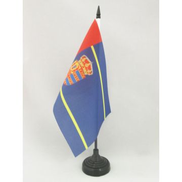 DRAPEAU DE TABLE MOSTOLES 21x14cm - PETIT DRAPEAUX DE BUREAU ESPAGNOL - ESPAGNE 14 x 21 cm