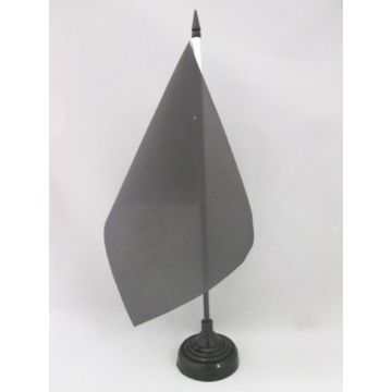 DRAPEAU DE TABLE UNICOLORE NOIR 21x14cm - PETIT DRAPEAUX DE BUREAU DE COULEUR NOIRE 14 x 21 cm