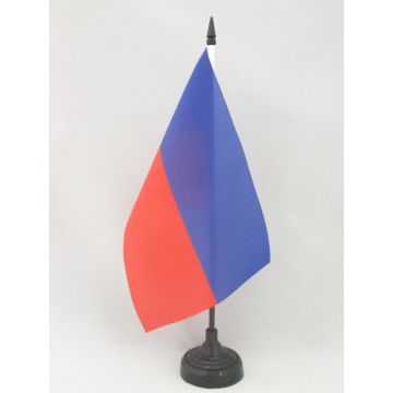 DRAPEAU DE TABLE HAÏTI CIVIL 21x14cm - PETIT DRAPEAUX DE BUREAU HAÏTIEN 14 x 21 cm