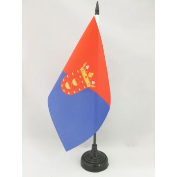 DRAPEAU DE TABLE LANZAROTE 21x14cm - PETIT DRAPEAUX DE BUREAU LANCEROTTE - LAS PALMAS - CANARIES 14 x 21 cm