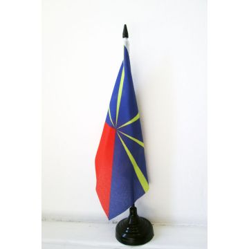 DRAPEAU DE TABLE LA RÉUNION 21x14cm - PETIT DRAPEAUX 14 x 21 cm RÉUNIONAIS - FRANCE - Bureau