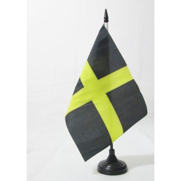 DRAPEAU DE TABLE SAINT DAVID 21x14cm - PETIT DRAPEAUX DE BUREAU SAINT DAVID\'S DAY - PAYS DE GALLES 14 x 21 cm