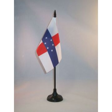 DRAPEAU DE TABLE ANTILLES NÉERLANDAISES 15x10cm - PETIT DRAPEAUX DE BUREAU HOLLANDAIS 10 x 15 cm