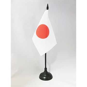 DRAPEAU DE TABLE JAPON 15x10cm - PETIT DRAPEAUX DE BUREAU JAPONAIS 10 x 15 cm