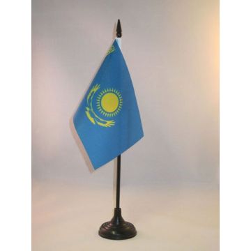 DRAPEAU DE TABLE KAZAKHSTAN 15x10cm - PETIT DRAPEAUX DE BUREAU KAZAKH 10 x 15 cm