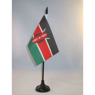 DRAPEAU DE TABLE KENYA 15x10cm - PETIT DRAPEAUX DE BUREAU KENYAN 10 x 15 cm