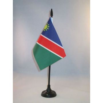 DRAPEAU DE TABLE NAMIBIE 15x10cm - PETIT DRAPEAUX DE BUREAU NAMIBIEN 10 x 15 cm