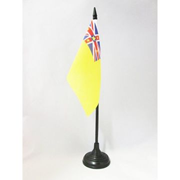 DRAPEAU DE TABLE NIUE 15x10cm - PETIT DRAPEAUX DE BUREAU NIUÉEN 10 x 15 cm