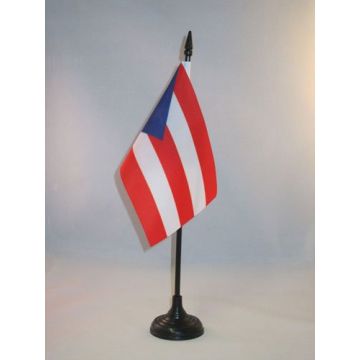 DRAPEAU DE TABLE PORTO RICO 15x10cm - PETIT DRAPEAUX DE BUREAU PORTORICAIN 10 x 15 cm