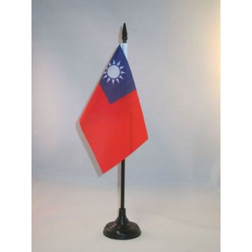 DRAPEAU DE TABLE TAIWAN 15x10cm - PETIT DRAPEAUX DE BUREAU TAÏWANAIS 10 x 15 cm