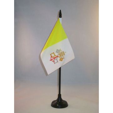 DRAPEAU DE TABLE VATICAN 15x10cm - PETIT DRAPEAUX DE BUREAU VATICAN 10 x 15 cm