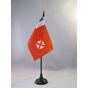 DRAPEAU DE TABLE WALLIS ET FUTUNA 15x10cm - PETIT DRAPEAUX DE BUREAU WALLISIEN FUTUNIEN - FRANCE 10 x 15 cm