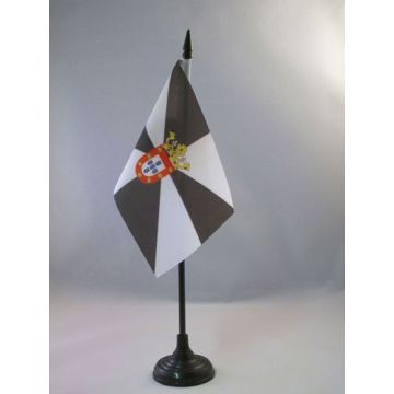 DRAPEAU DE TABLE CEUTA 15x10cm - PETIT DRAPEAUX DE BUREAU ESPAGNOL - ESPAGNE 10 x 15 cm