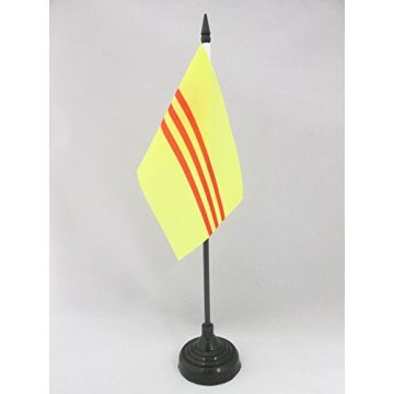 DRAPEAU DE TABLE SUD VIETNAM 15x10cm - PETIT DRAPEAUX DE BUREAU VIETNAMIEN - VIET NAM DU SUD 10 x 15 cm