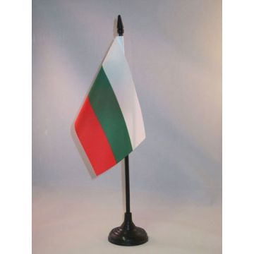 DRAPEAU DE TABLE BULGARIE 15x10cm - PETIT DRAPEAUX DE BUREAU BULGARE 10 x 15 cm