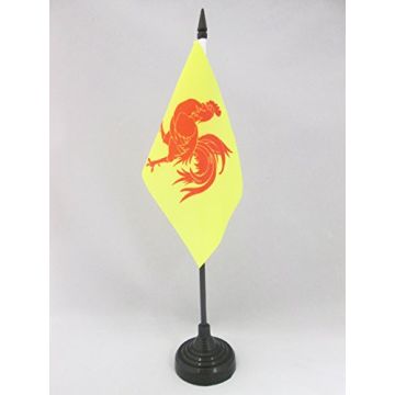 DRAPEAU DE TABLE WALLONIE 15x10cm - PETIT DRAPEAUX DE BUREAU WALLON - BELGIQUE 10 x 15 cm