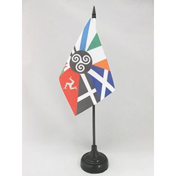 DRAPEAU DE TABLE CELTIQUE MULTI 15x10cm - PETIT DRAPEAUX DE BUREAU CELTE - PAYS CELTES 10 x 15 cm