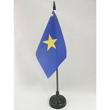 DRAPEAU DE TABLE RÉPUBLIQUE DU CONGO-LÉOPOLDVILLE 15x10cm - PETIT DRAPEAUX DE BUREAU CONGOLAIS 10 x 15 cm