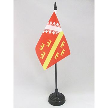 DRAPEAU DE TABLE ALSACE ANCIEN 15x10cm - PETIT DRAPEAUX DE BUREAU ALSACIEN - FRANCE 10 x 15 cm