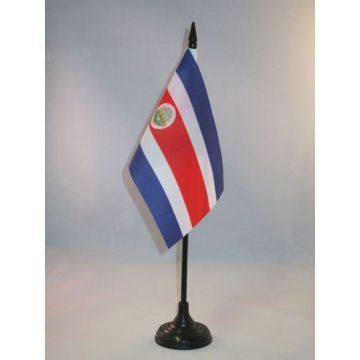 DRAPEAU DE TABLE COSTA RICA 15x10cm - PETIT DRAPEAUX DE BUREAU COSTARICAIN 10 x 15 cm