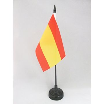DRAPEAU DE TABLE ESPAGNE SANS ARMOIRIES 15x10cm - PETIT DRAPEAUX DE BUREAU ESPAGNOL 10 x 15 cm