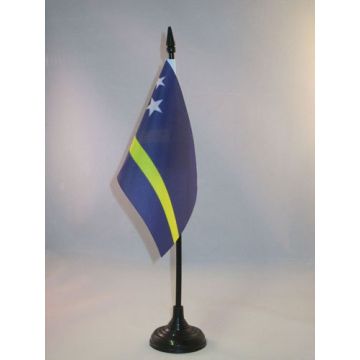 DRAPEAU DE TABLE CURAÇAO 15x10cm - PETIT DRAPEAUX DE BUREAU HOLLANDAIS 10 x 15 cm