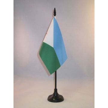 DRAPEAU DE TABLE DJIBOUTI 15x10cm - PETIT DRAPEAUX DE BUREAU DJIBOUTIEN 10 x 15 cm