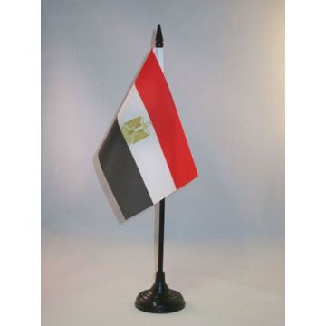 DRAPEAU DE TABLE EGYPTE 15x10cm - PETIT DRAPEAUX DE BUREAU EGYPTIEN 10 x 15 cm