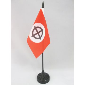 DRAPEAU DE TABLE CROIX CELTIQUE ROUGE 15x10cm - PETIT DRAPEAUX DE BUREAU CROIX NIMBÉE - CHRISTIANNISME 10 x 15 cm