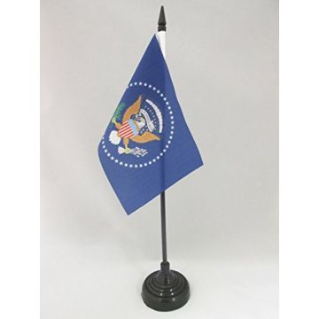 DRAPEAU DE TABLE USA PRÉSIDENT 15x10cm - PETIT DRAPEAUX DE BUREAU AMÉRICAIN - ETATS-UNIS 10 x 15 cm
