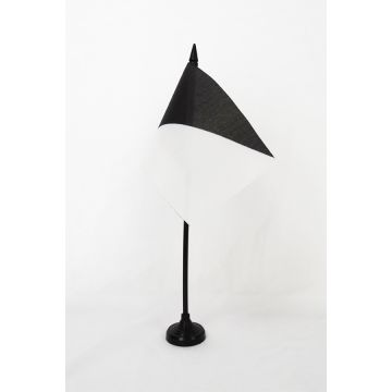 DRAPEAU DE TABLE PLAGE NOIR ET BLANC 15x10cm - PETIT DRAPEAUX DE BUREAU FLAMME DE BAIGNADE NOIRE ET BLANCHE 10 x 15 cm