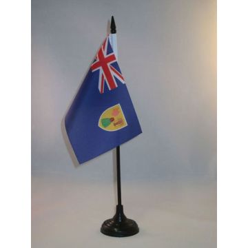 DRAPEAU DE TABLE ILES TURQUES-ET-CAÏQUES 15x10cm - PETIT DRAPEAUX DE BUREAU ANGLAIS 10 x 15 cm