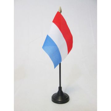 DRAPEAU DE TABLE LUXEMBOURG 15x10cm - PETIT DRAPEAUX DE BUREAU LUXEMBOURGEOIS 10 x 15 cm pointe dorée