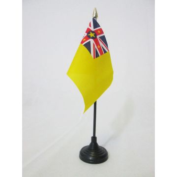 DRAPEAU DE TABLE NIUE 15x10cm - PETIT DRAPEAUX DE BUREAU NIUÍ?EN 10 x 15 cm pointe dorée